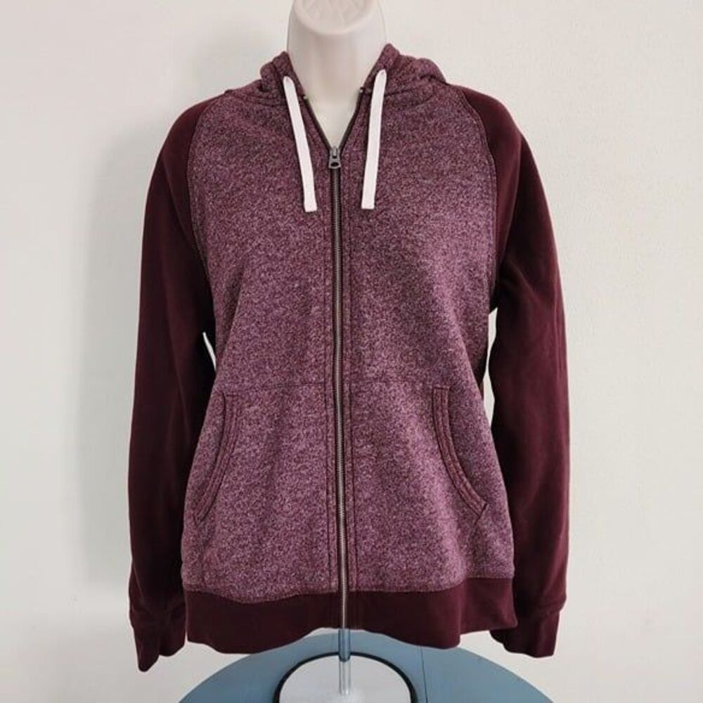 Sonoma Goods For Life Men's Burgandy Zip Up Hoodie Size: Medium